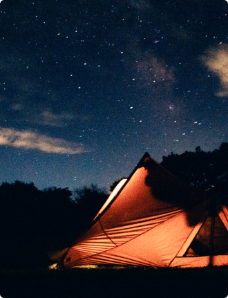 夜のテント